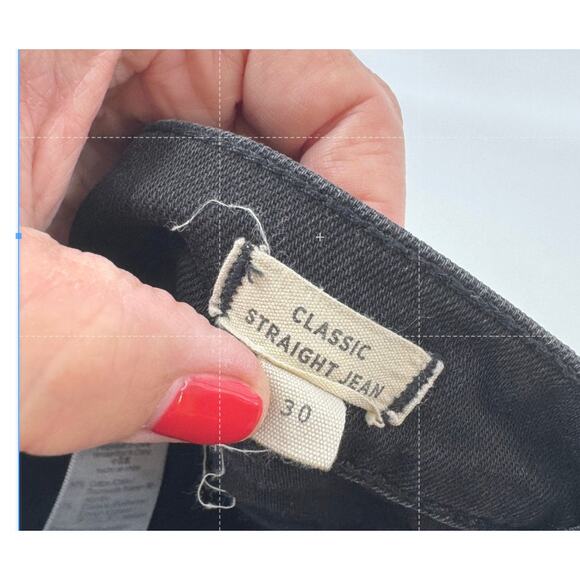 Madewell Black Classic Straight Jeans Minimalist Capsule Zip Fly Size 30 - Picture 4 of 8